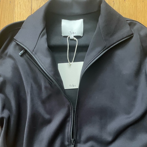 Tibi Active Knit Zipper Detailed Track Jacket, black, XXS - Picture 6 of 8